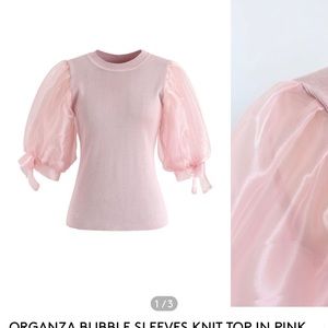 Chic Wish Sheer sleeve knit top!